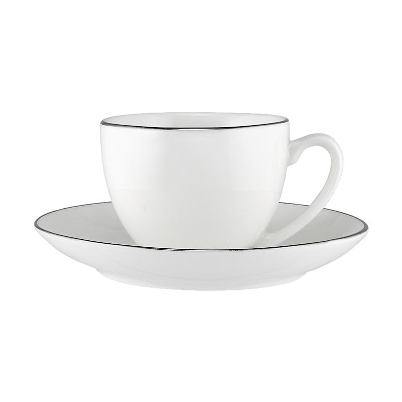 MW White Platinum Coupe Demi Cup & Saucer 90ML Platinum