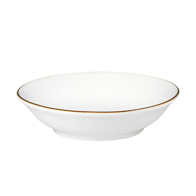 MW White Gold Round Sauce Dish 9.5cm Gold