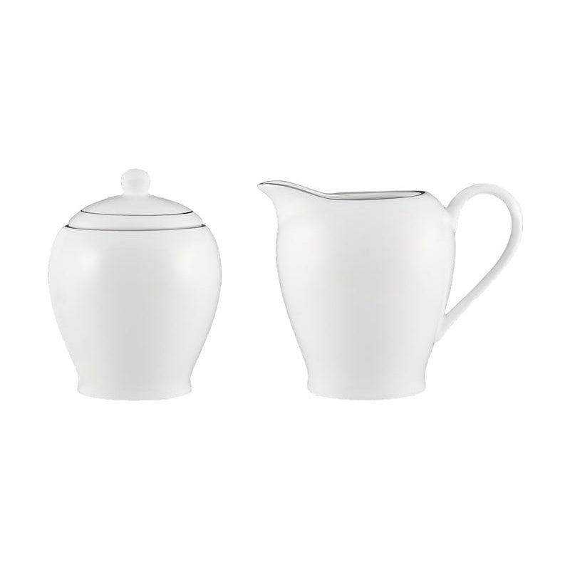 MW White Platinum Sugar & Creamer Set Platinum Gift Boxed