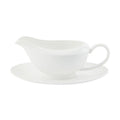 MW White Basics Diamonds Gravy Boat & Saucer 480ML Gift Boxed