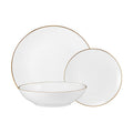 MW White Gold Coupe Dinner Set 12pc Gold Gift Boxed