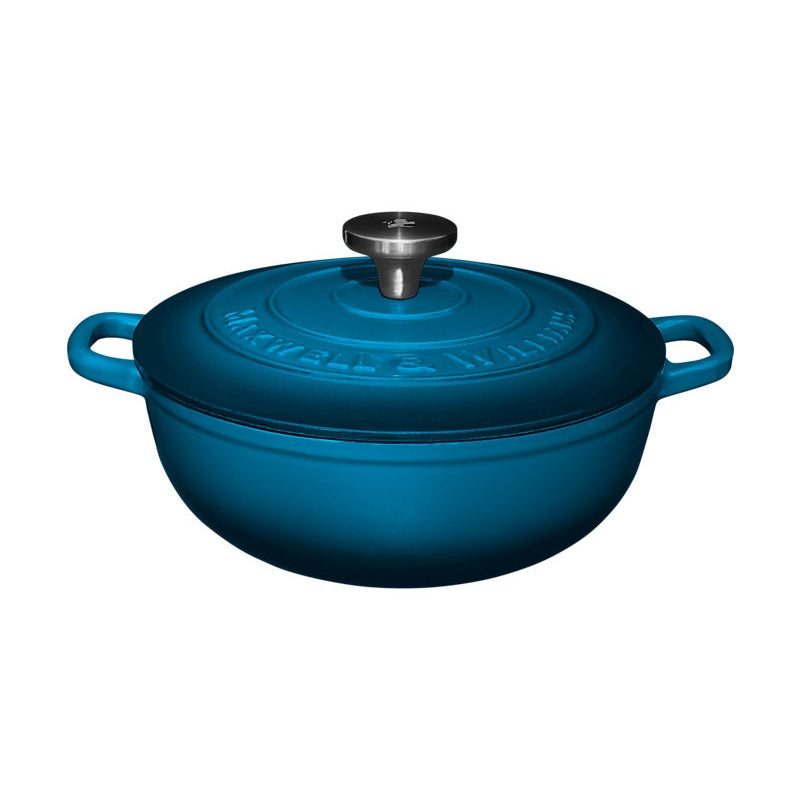MW Cast Iron Round Casserole Midnight Blue 24cm / 3.3L Gift Boxed