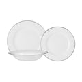 MW White Platinum Rim Dinner Set 12pc Platinum Gift Boxed