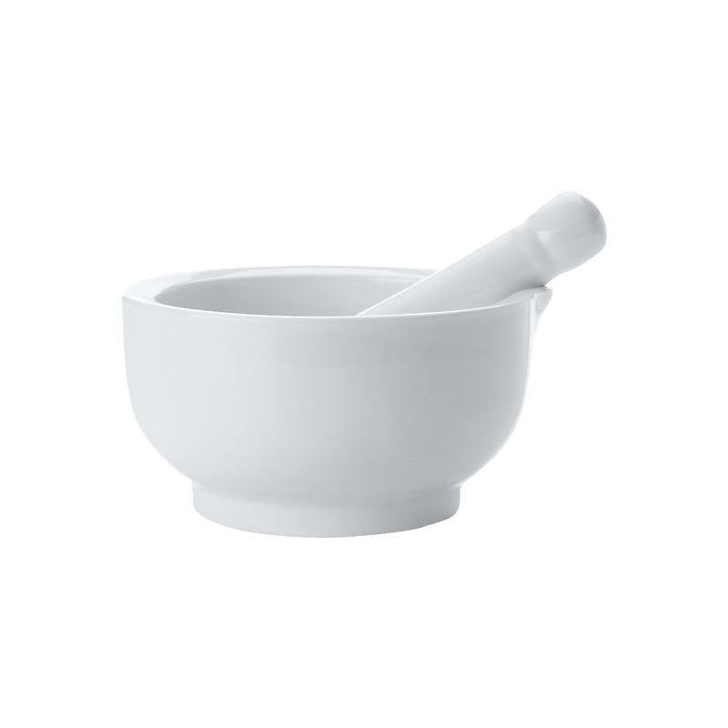 MW White Basics Mortar & Pestle 12cm Gift Boxed