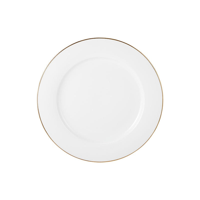 MW White Gold Rim Dinner Plate 27.5cm Gold