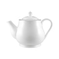 MW White Platinum Teapot 1L Platinum Gift Boxed