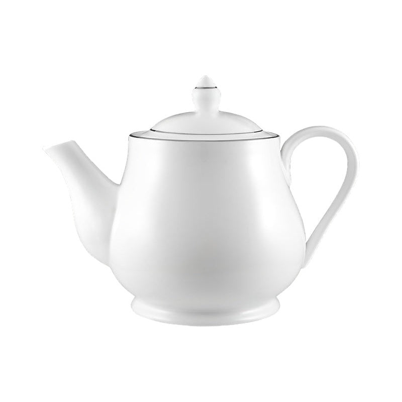 MW White Platinum Teapot 1L Platinum Gift Boxed