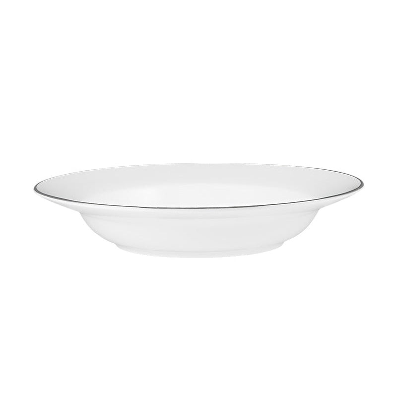 MW White Platinum Rim Soup Bowl 23x4.5cm Platinum