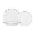 MW White Gold Rim Dinner Set 12pc Gold Gift Boxed