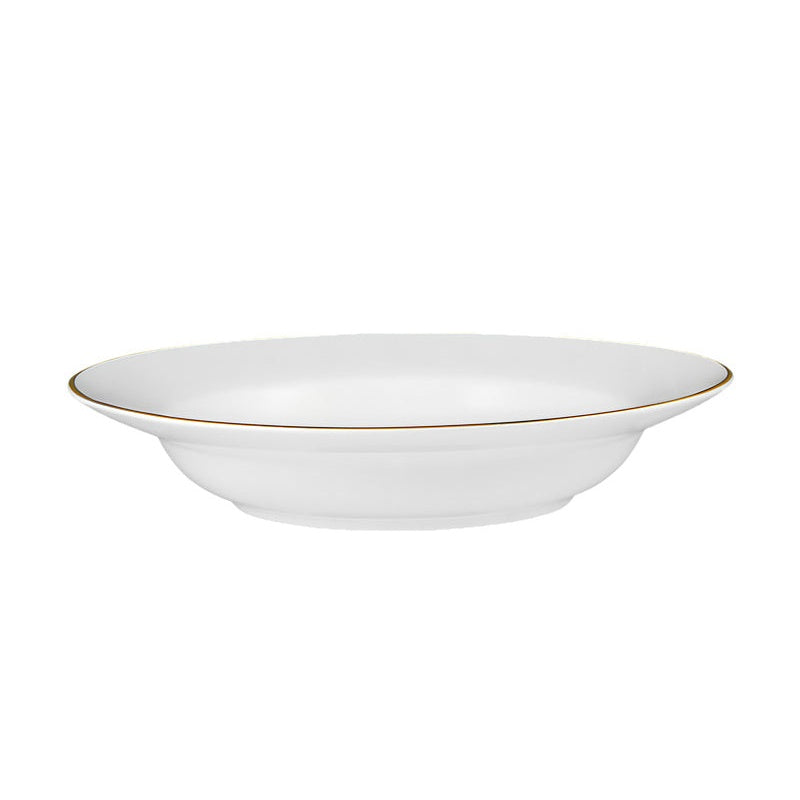 MW White Gold Rim Soup Bowl 23x4.5cm Gold