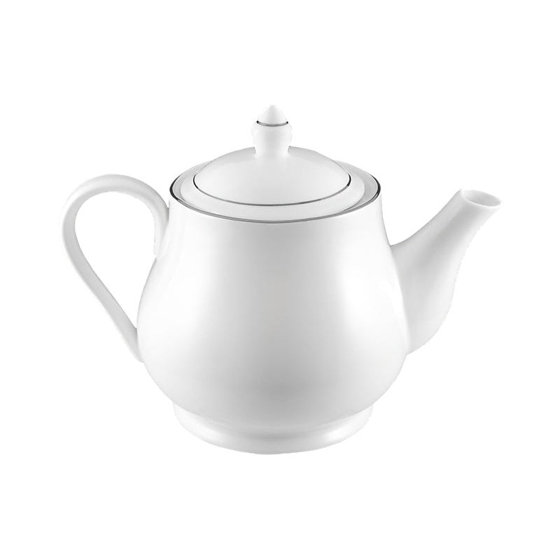 MW White Platinum Teapot 1L Platinum Gift Boxed