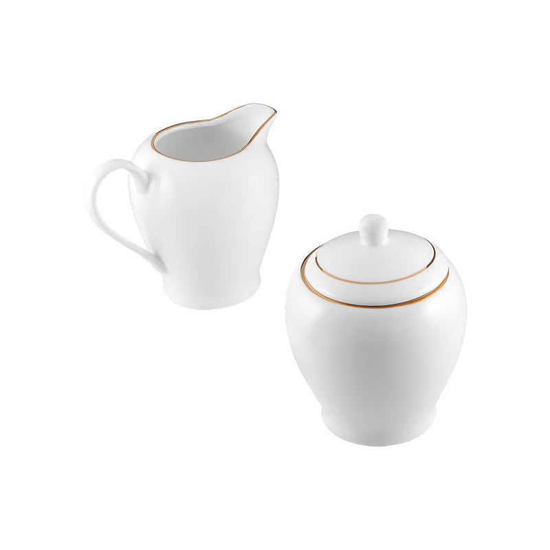 MW White Gold Sugar & Creamer Set Gold Gift Boxed