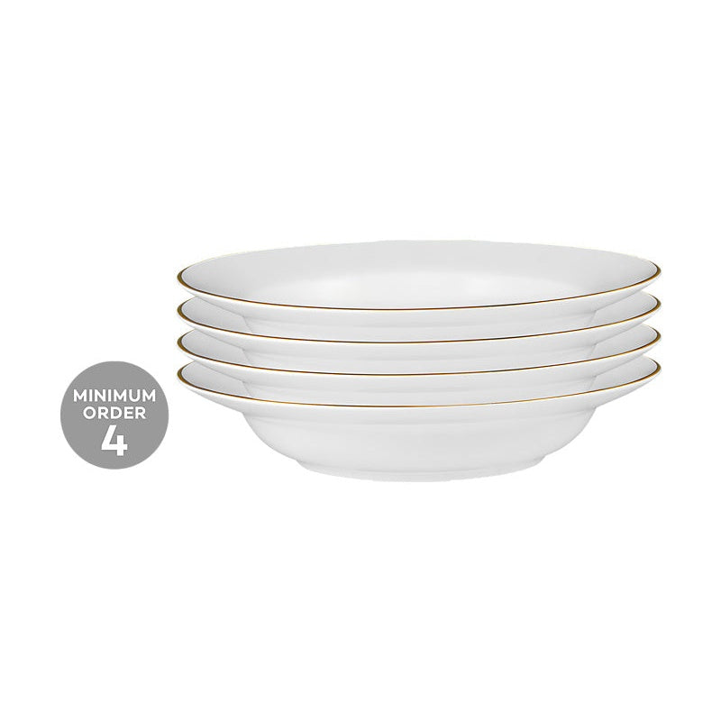 MW White Gold Rim Soup Bowl 23x4.5cm Gold