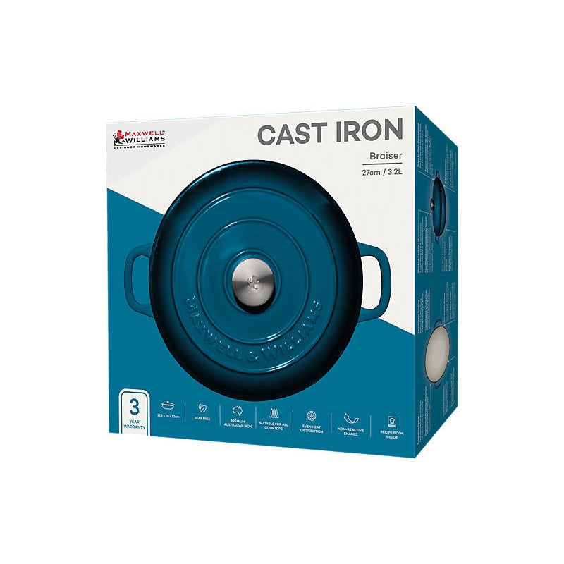 MW Cast Iron Braiser Midnight Blue 27cm / 3.3L Gift Boxed