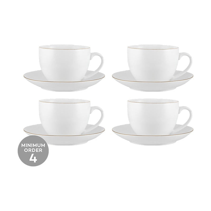 MW White Gold Cup & Saucer 260ML Gold