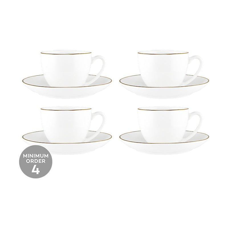 MW White Gold Coupe Demi Cup & Saucer 90ML Gold