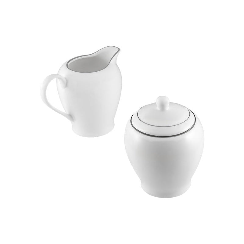 MW White Platinum Sugar & Creamer Set Platinum Gift Boxed