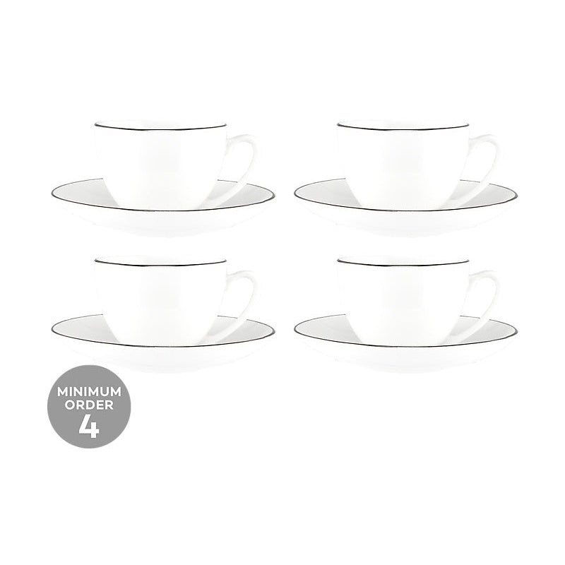 MW White Platinum Coupe Demi Cup & Saucer 90ML Platinum