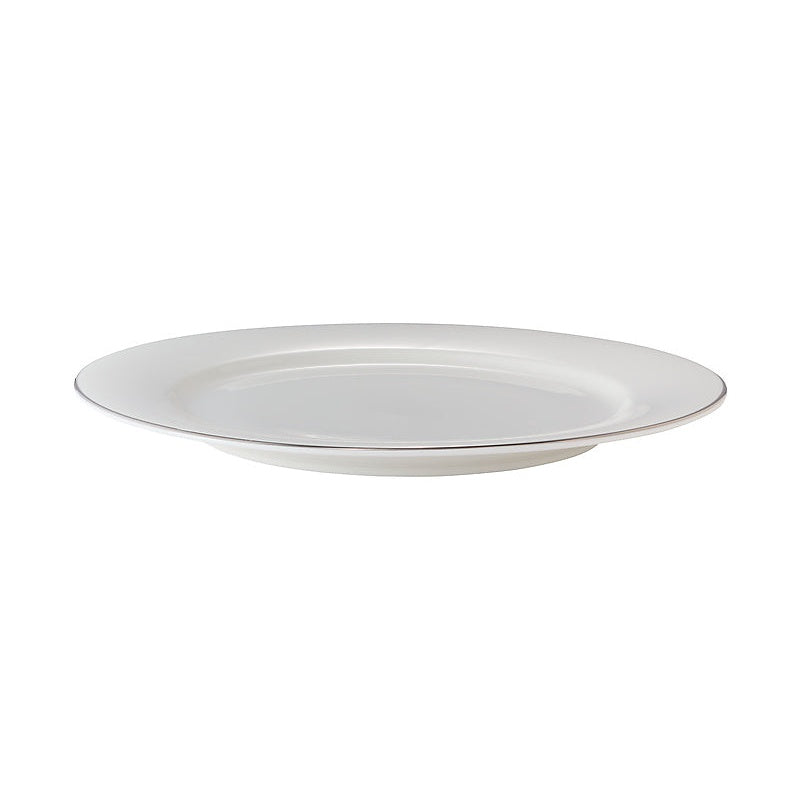 MW White Platinum Rim Charger Plate 31cm Platinum