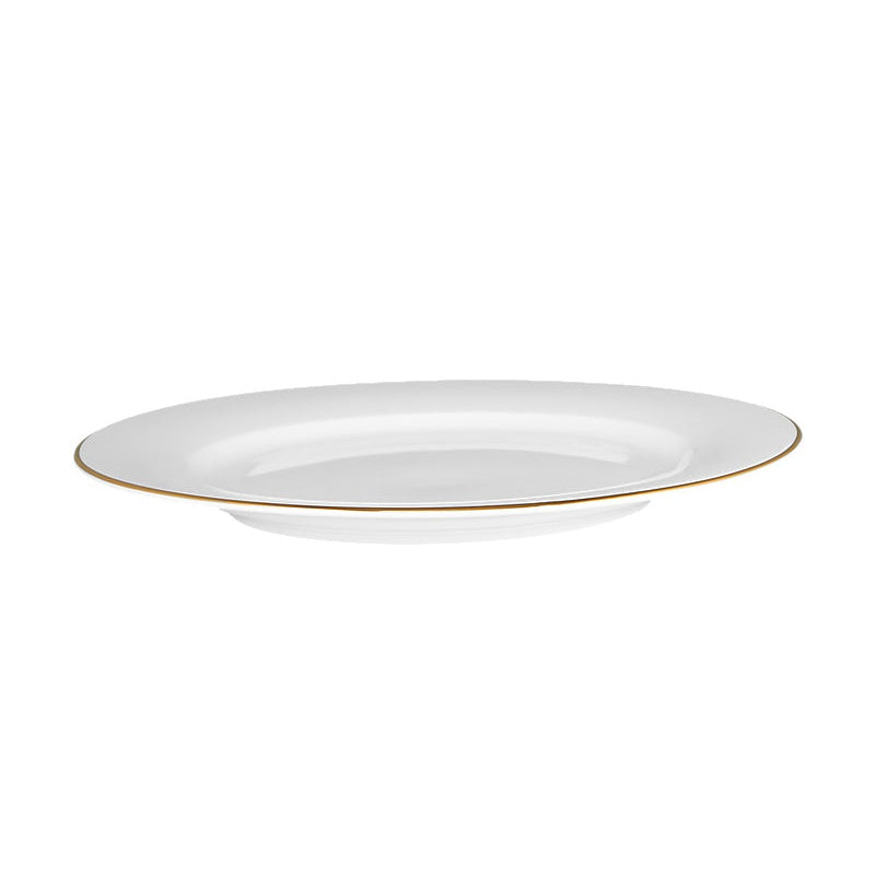 MW White Gold Rim Dinner Plate 27.5cm Gold