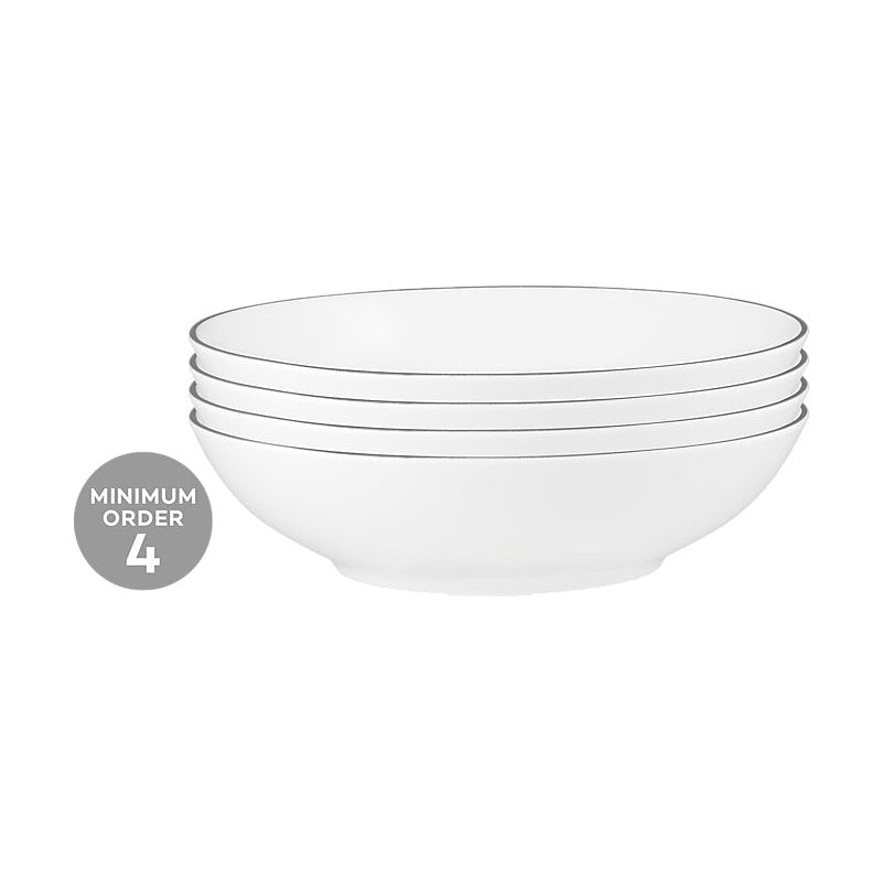 MW White Platinum Coupe Bowl Shallow 18.5x5cm Platinum