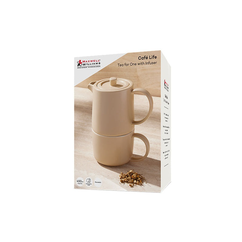 MW Cafe Life Tea for One With Infuser 450ML Sand Gift Boxed