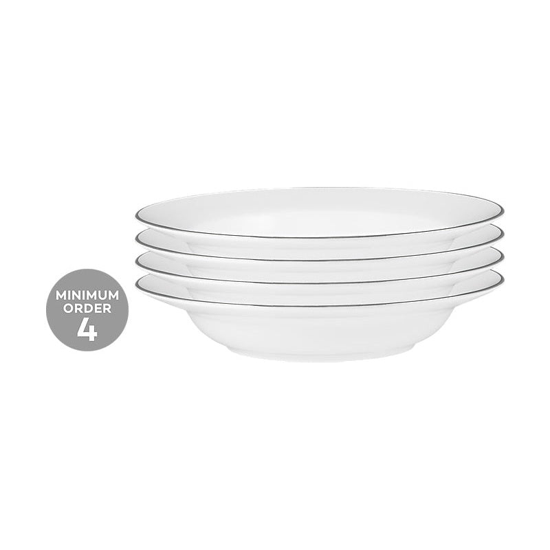 MW White Platinum Rim Soup Bowl 23x4.5cm Platinum