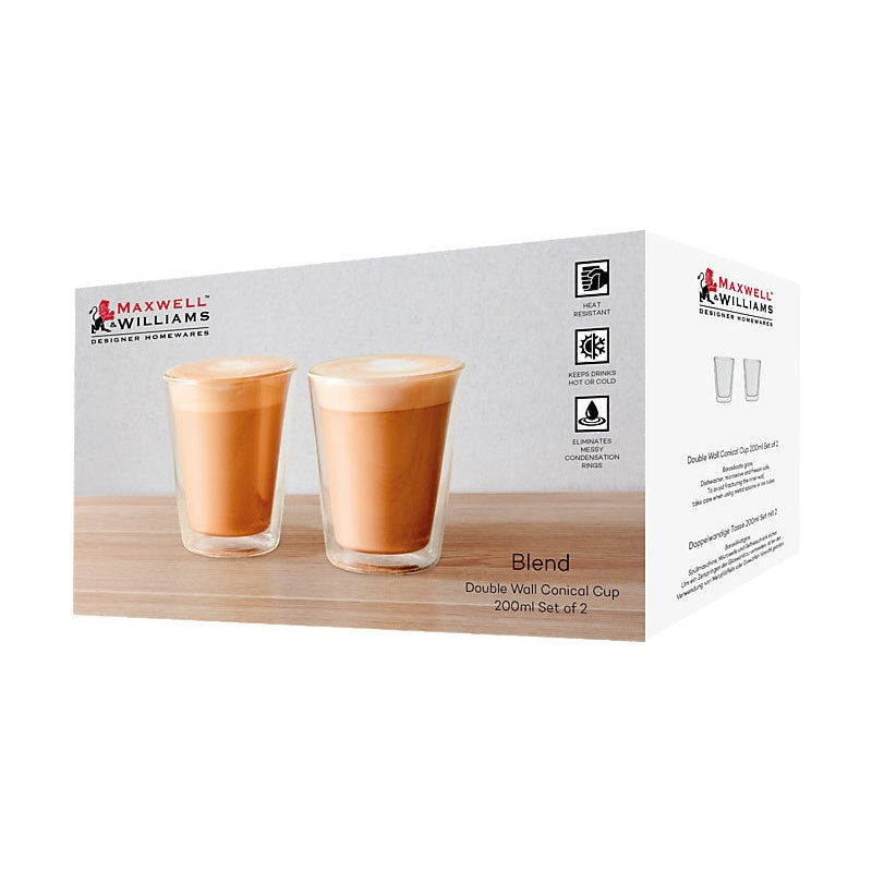 MW Blend Double Wall Conical Cup 200ML Set of 2 Gift Boxed