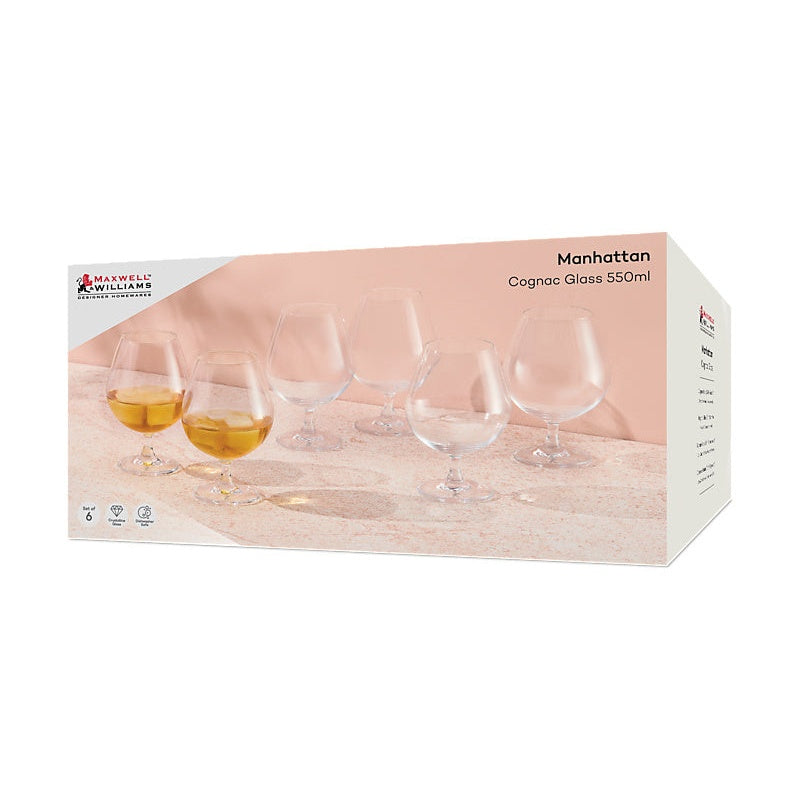 MW Manhattan Cognac Glass 550ML Set of 6 Gift Boxed