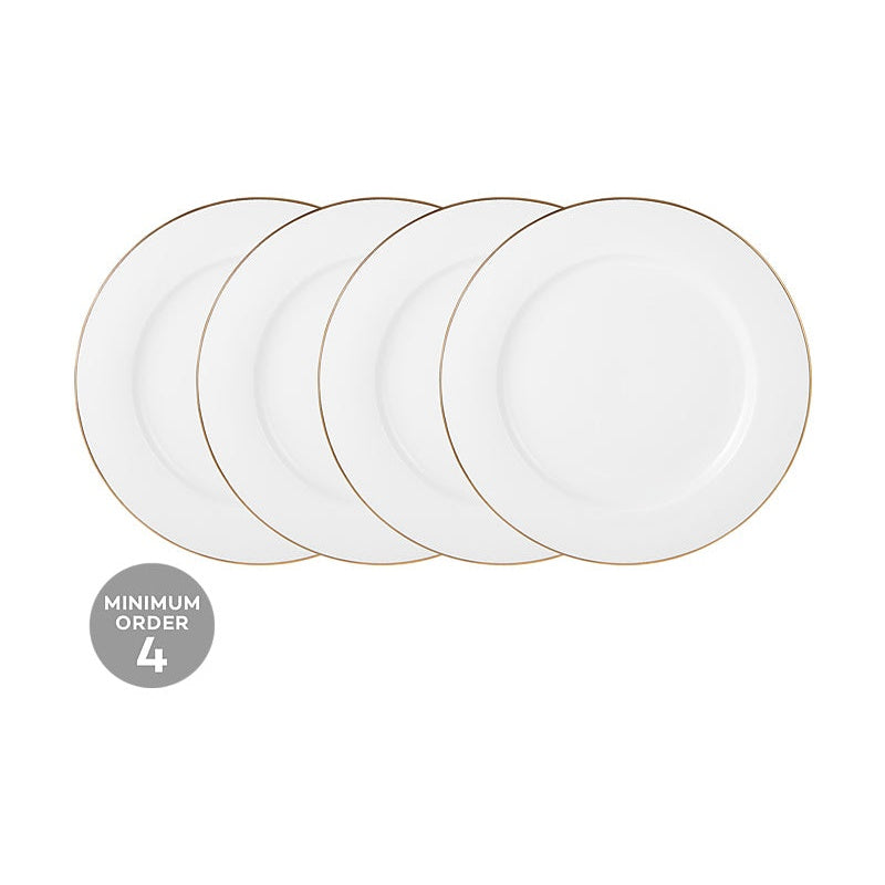 MW White Gold Rim Dinner Plate 27.5cm Gold