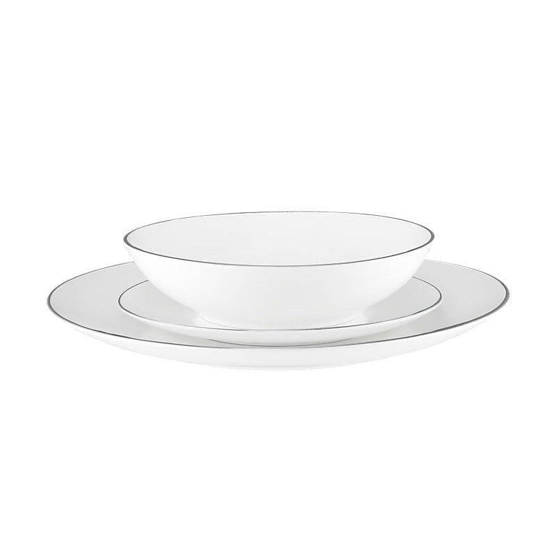 MW White Platinum Coupe Dinner Set 12pc Platinum Gift Boxed
