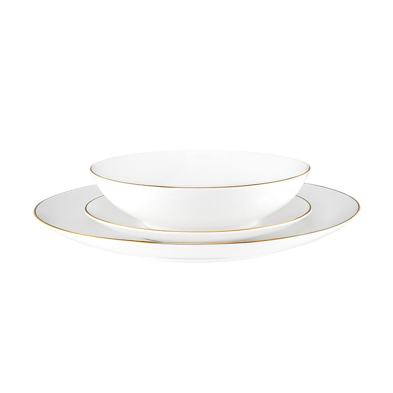 MW White Gold Coupe Dinner Set 12pc Gold Gift Boxed