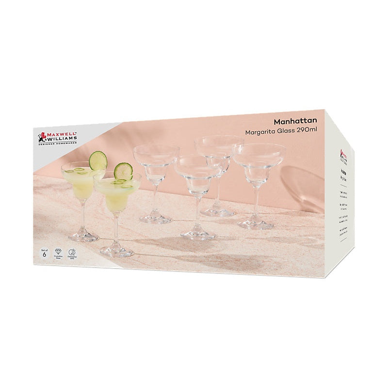 MW Manhattan Margarita Glass 290ML Set of 6 Gift Boxed