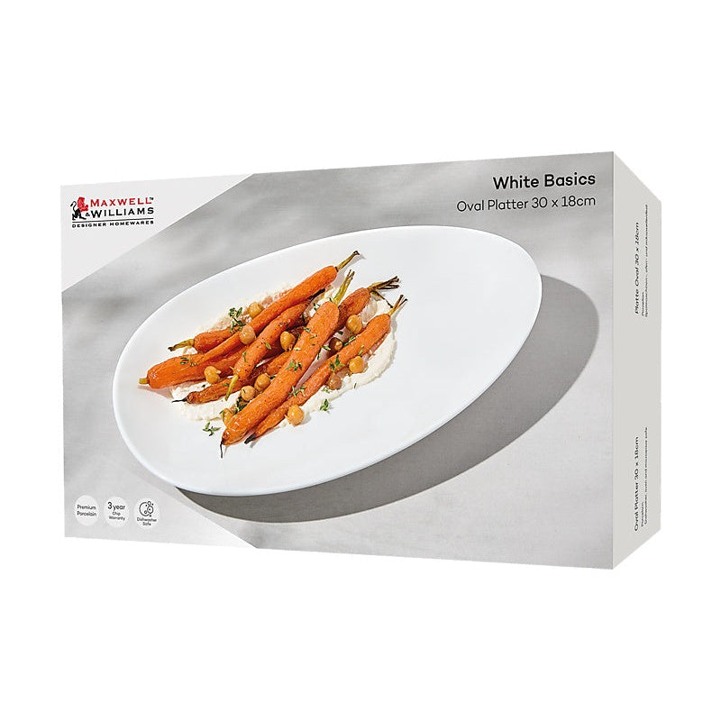 MW White Basics Oval Platter 30x18cm Gift Boxed