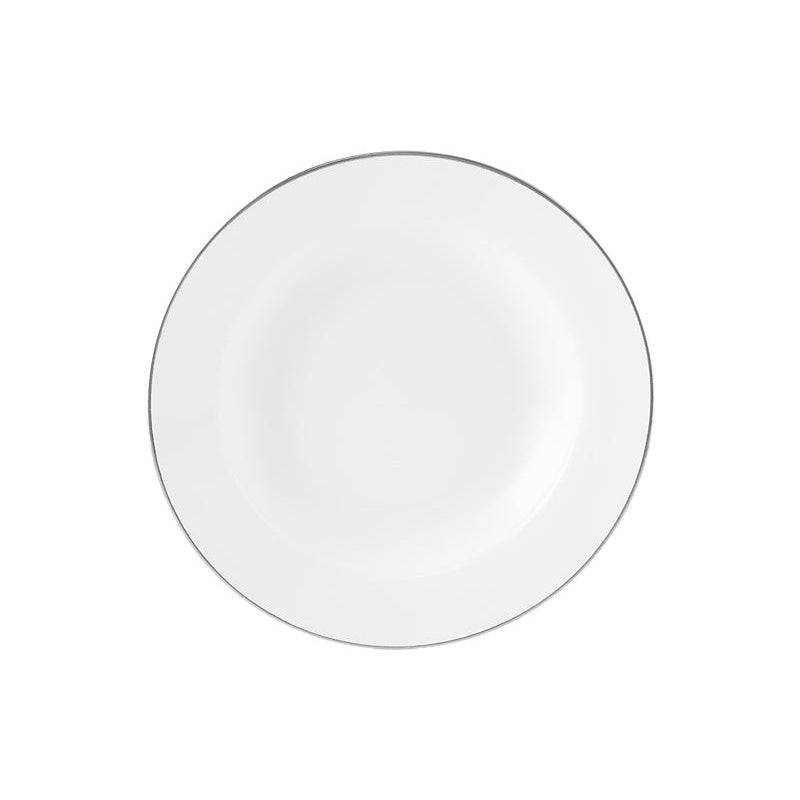 MW White Platinum Rim Soup Bowl 23x4.5cm Platinum