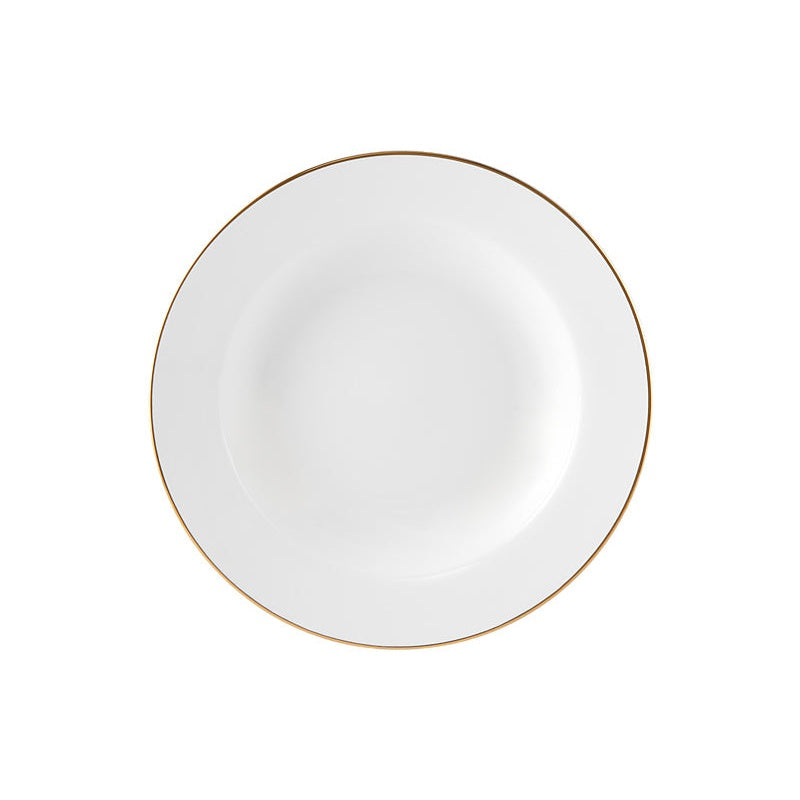 MW White Gold Rim Soup Bowl 23x4.5cm Gold