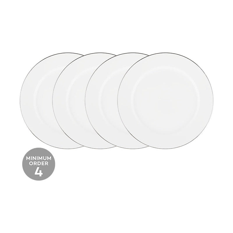 MW White Platinum Rim Entree Plate 23cm Platinum
