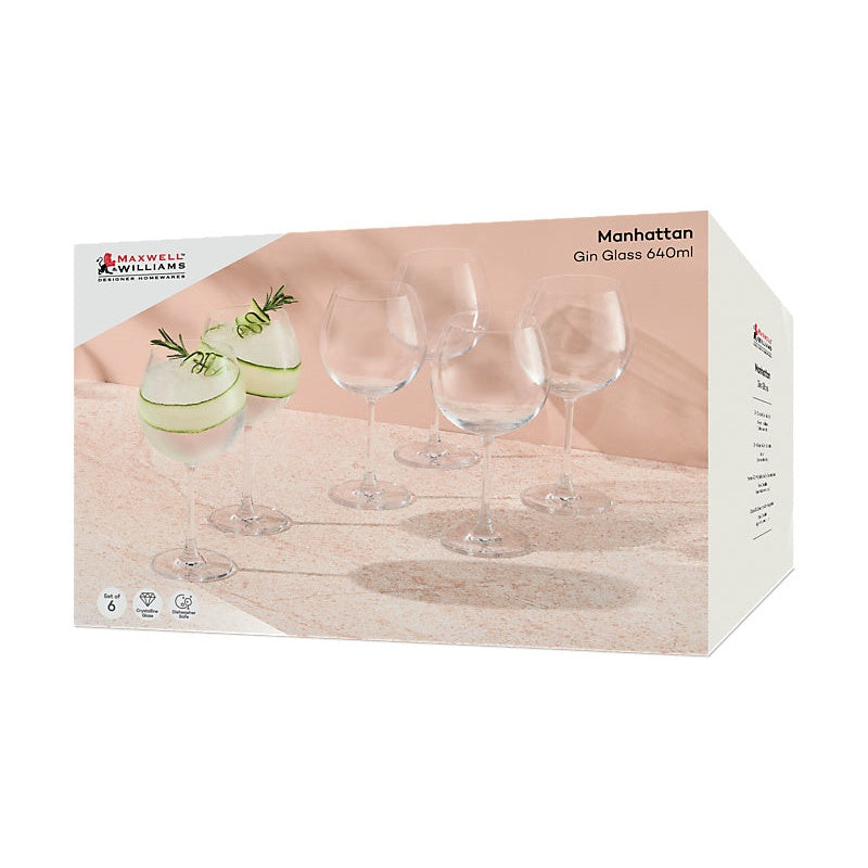 MW Manhattan Gin Glass 640ML Set of 6 Gift Boxed