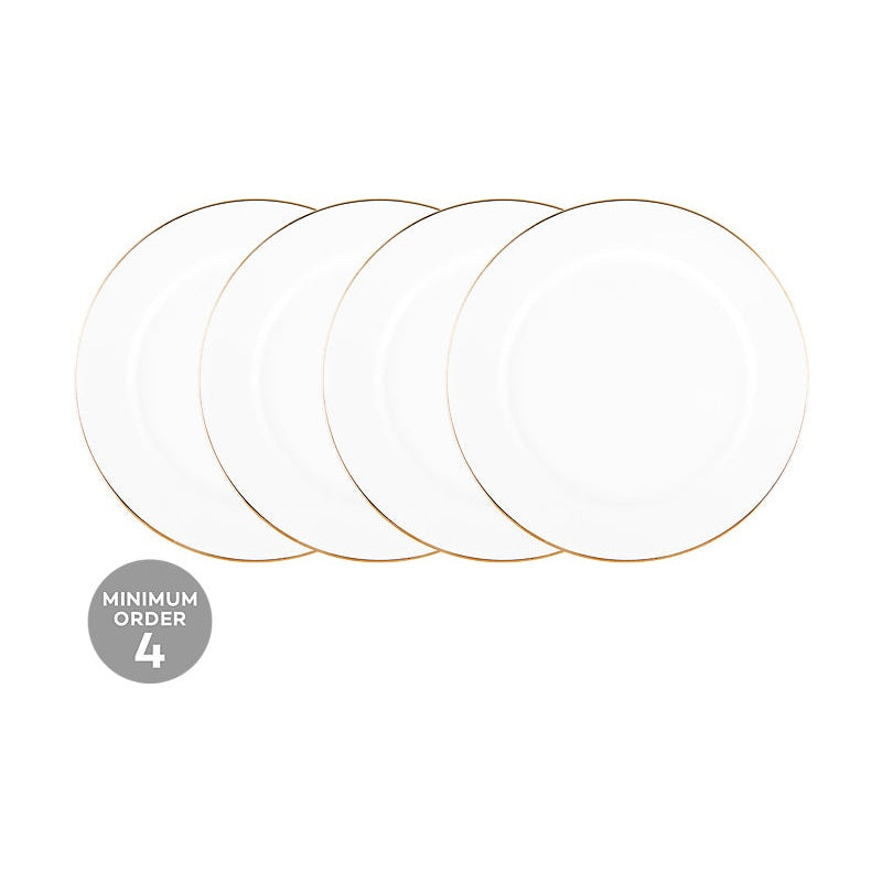 MW White Gold Rim Entree Plate 23cm Gold