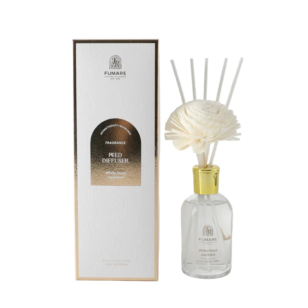 Fumare Reed Diffuser with packaging on a white background