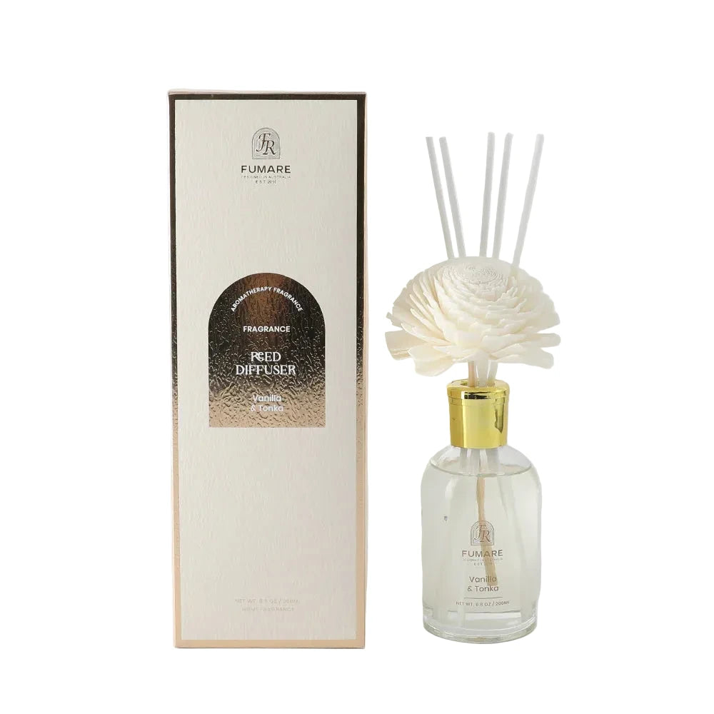 Fumare Reed Diffuser with packaging on a white background