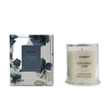 Aromart coconut lime scented candle with packaging on a white background