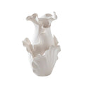 URSULA BISQUE CERAMIC LEAF VASE WAISTED