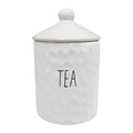 SPADE WHITE CERAMIC TEA CANNISTER