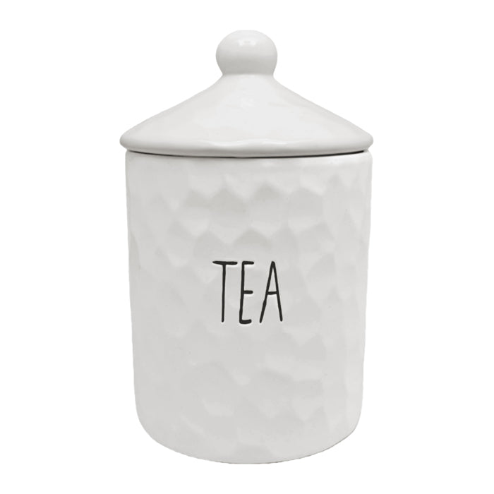SPADE WHITE CERAMIC TEA CANNISTER