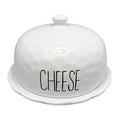 SPADE WHITE CERAMIC CHEESE DOME