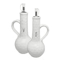 SPADE WHITE CERAMIC OIL VINEGAR SET