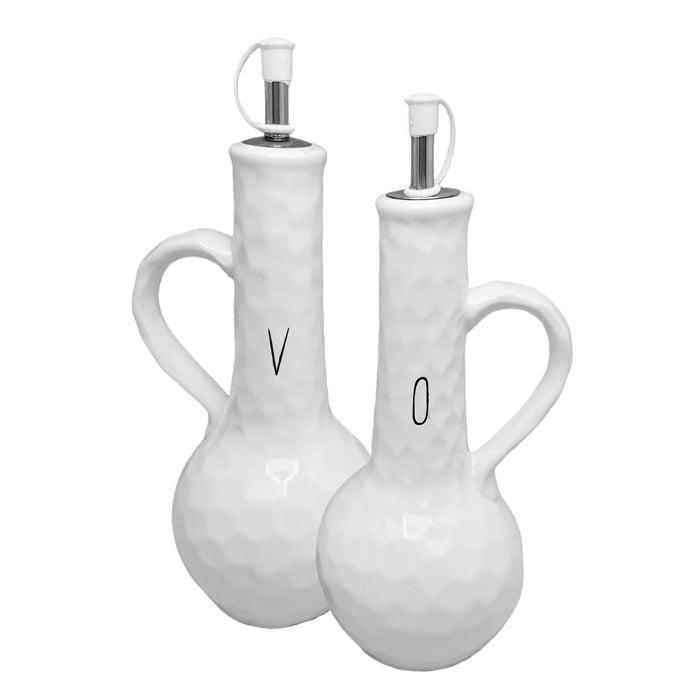 SPADE WHITE CERAMIC OIL VINEGAR SET