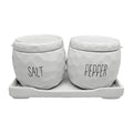 SPADE WHITE CERAMIC SALT PEPPER SET