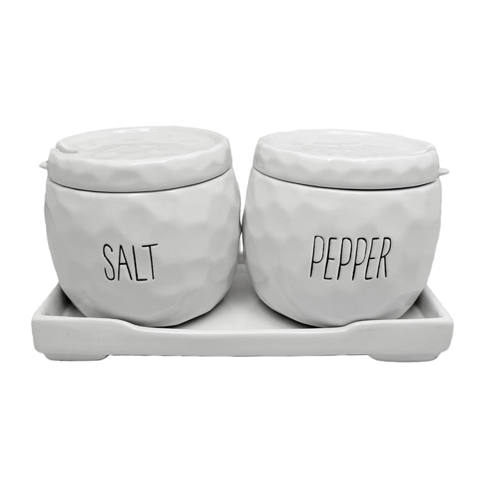 SPADE WHITE CERAMIC SALT PEPPER SET